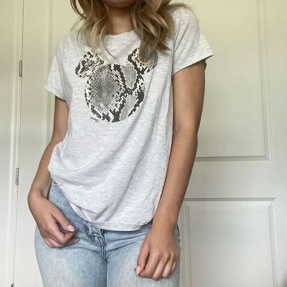 Snakeskin Mickey Mouse H&M Disney Tee Size small - Picture 2 of 6